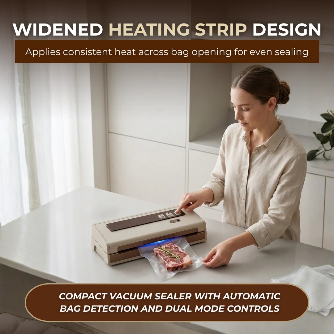 Automatic Vacuum Sealer 95kPa Compact Starter Kit with Pre Cut Bags