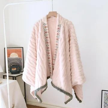 Shawl Wrap Embroidered Microfiber Ultra Soft Machine Washable