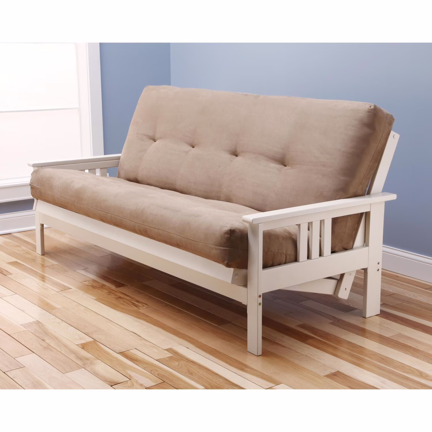 Homestock African Artifacts Full Size Futon Frame Set with Mattress, Easily Converts to Bed, Versatile Design Futon Frame for All Spaces, 33"H x 79"L x 37"D-Color:Linen Charcoal,Size:Barbados - Image 9