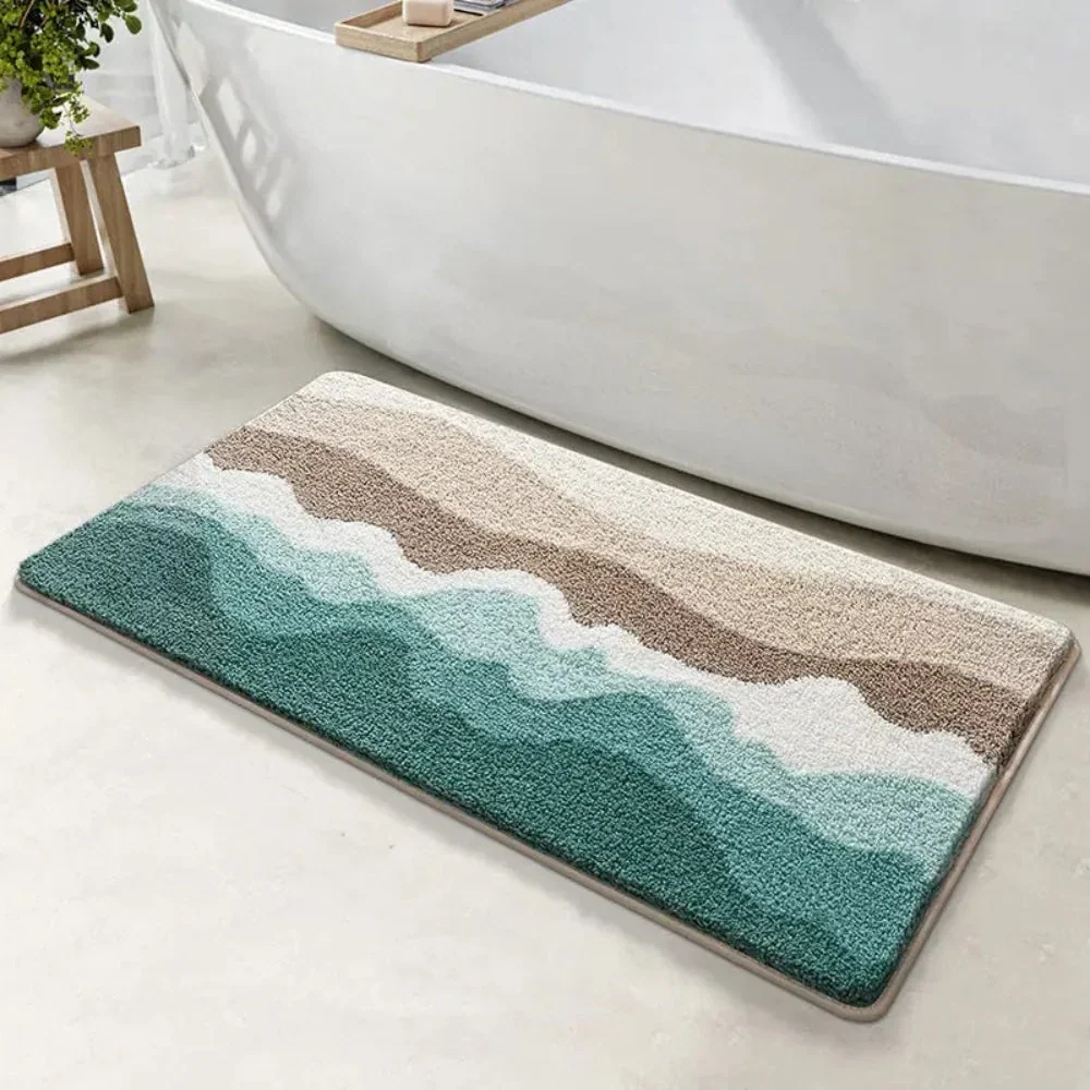 Bath Mat Coastal Wave Non-Slip & Absorbent - Image 2