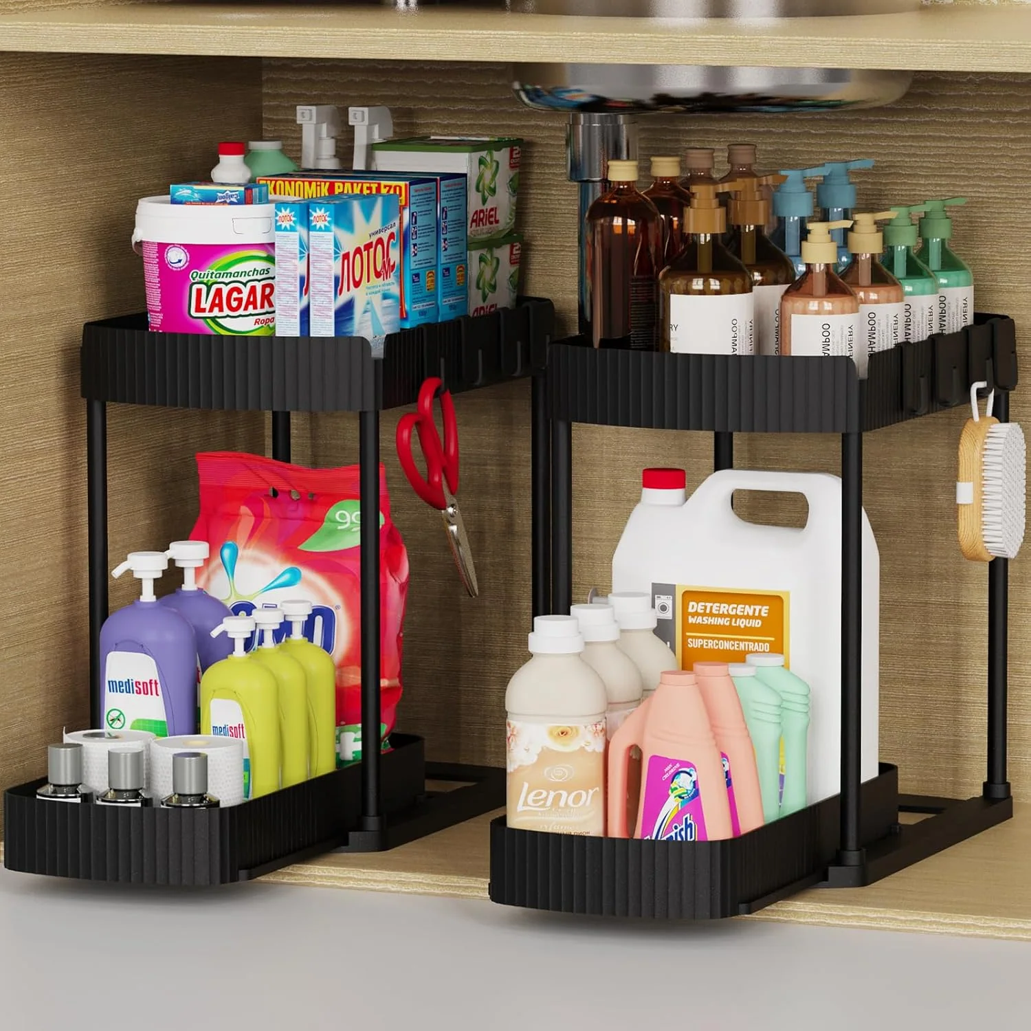2-Pack Under-Sink Storage Solutions - Practical Organizer Set - Image 2