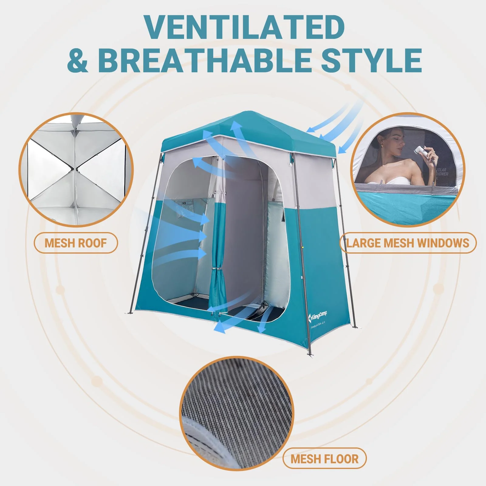 KingCamp MARASUSA Q Double-Room Shower Tent