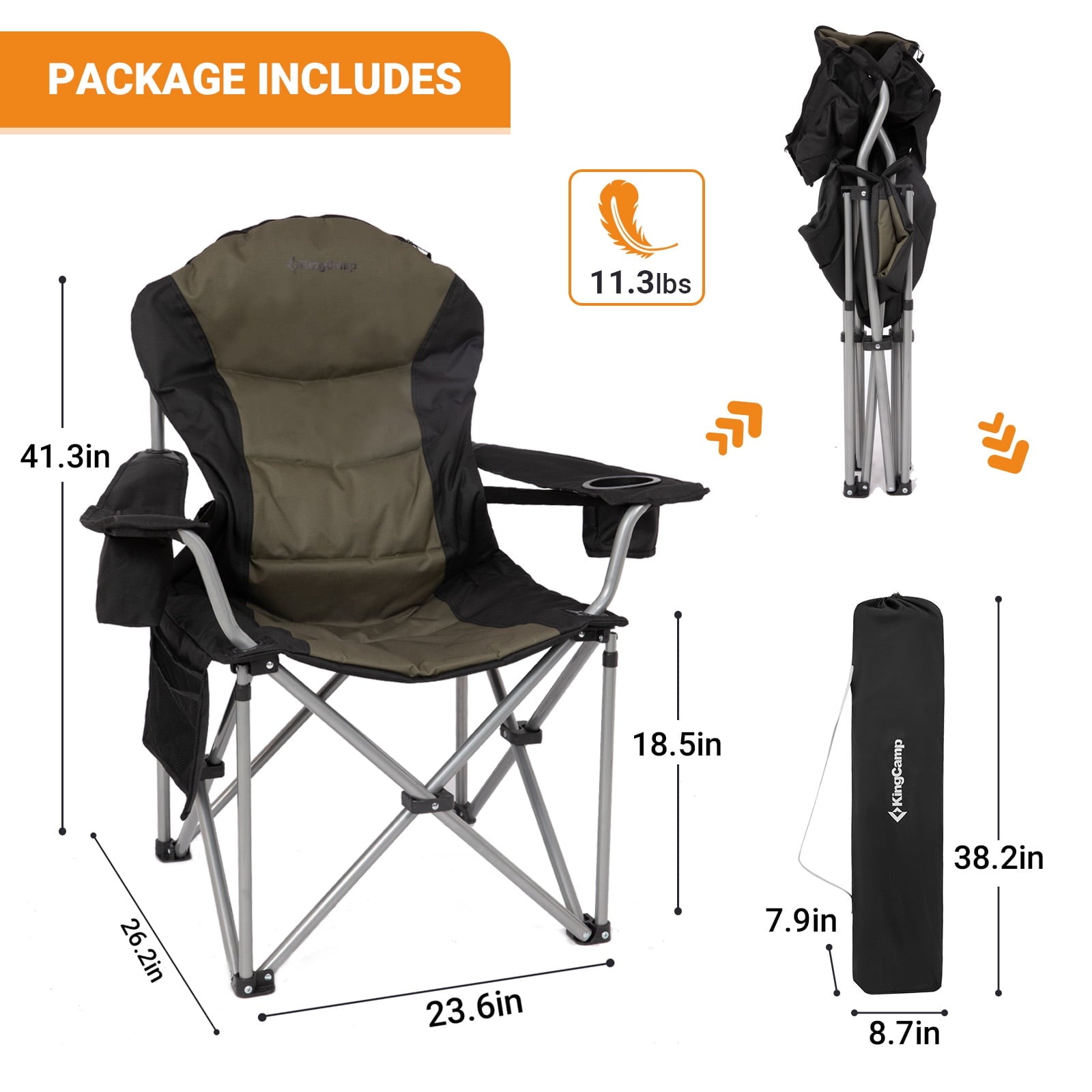 KingCamp Lumbar Support Oversized Camping Chair