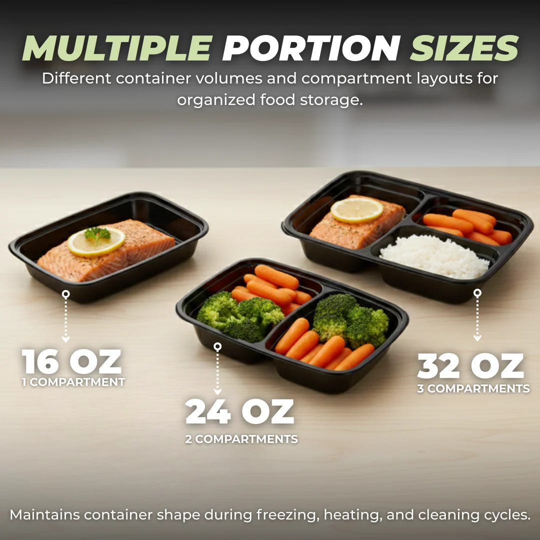Stackable Food Storage Containers with Snap-Seal Lids for Meal Prep