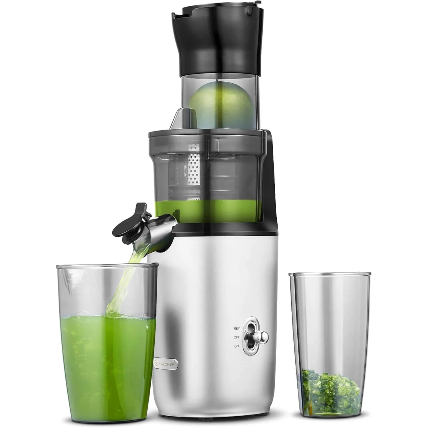 AMZCHEF Whole Fruit Juicer Machines 80MM Large Feeding Chute 1