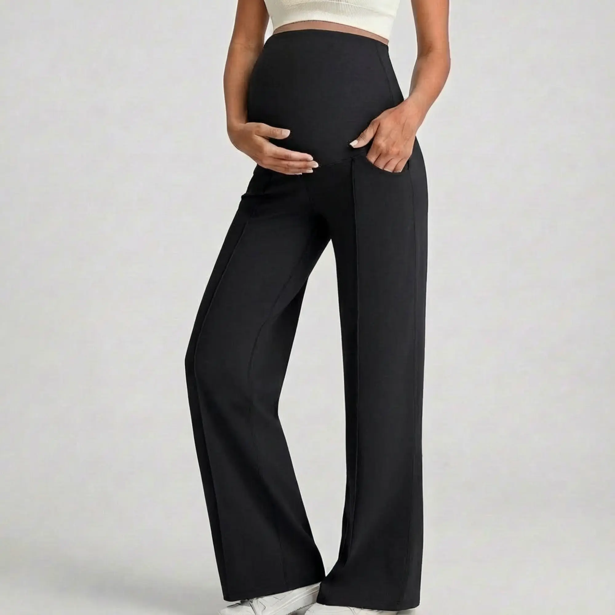 Yoga Pants with Flared Legs in Cloud Design - Image 5