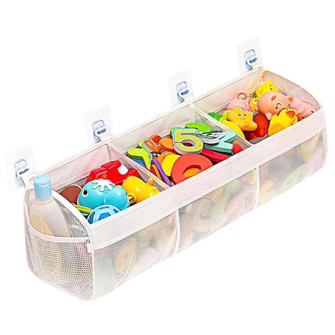 Mesh Bath Toy Organizer with 3 Sections for Quick Drying - Image 2