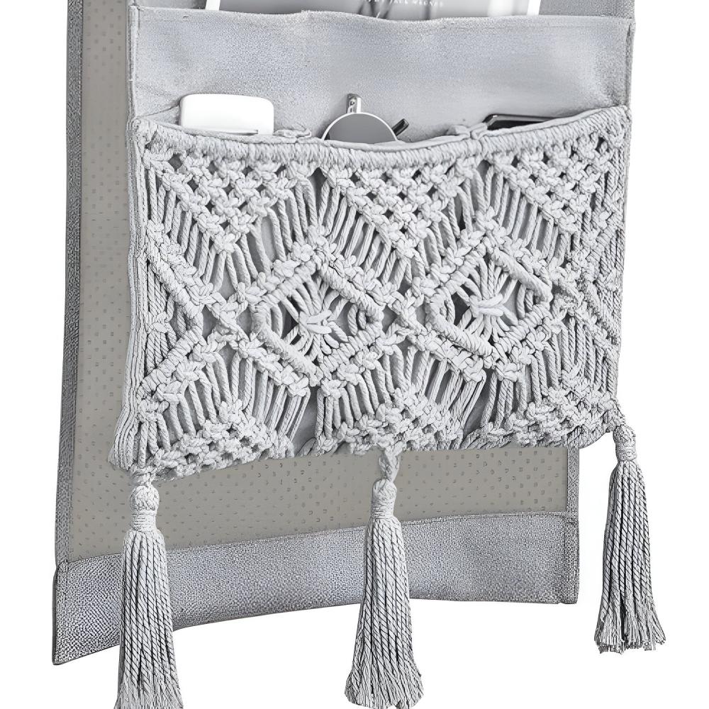 Sofa Caddy Handmade Boho Four-Pocket Non-Slip - Image 5