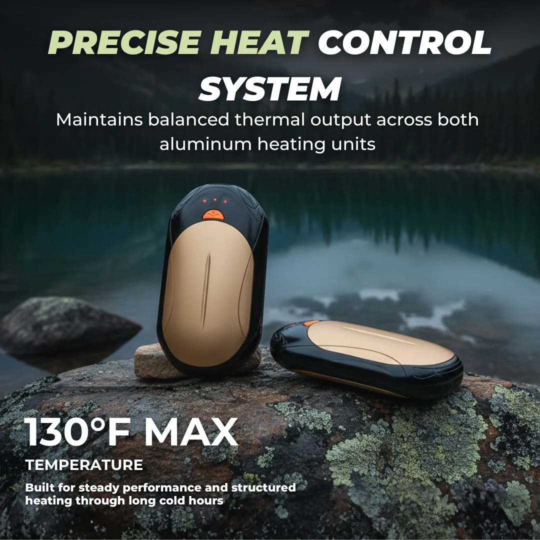 Rechargeable Two-Pack Hand Warmer Set with Adjustable Heat Levels