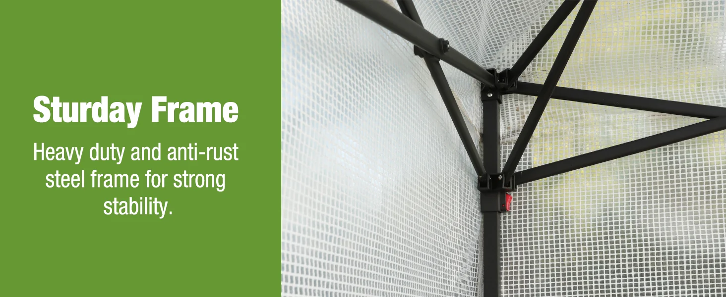 Sturdy frame with black steel supports and mesh fabric panel, showing innovation and durability for stability