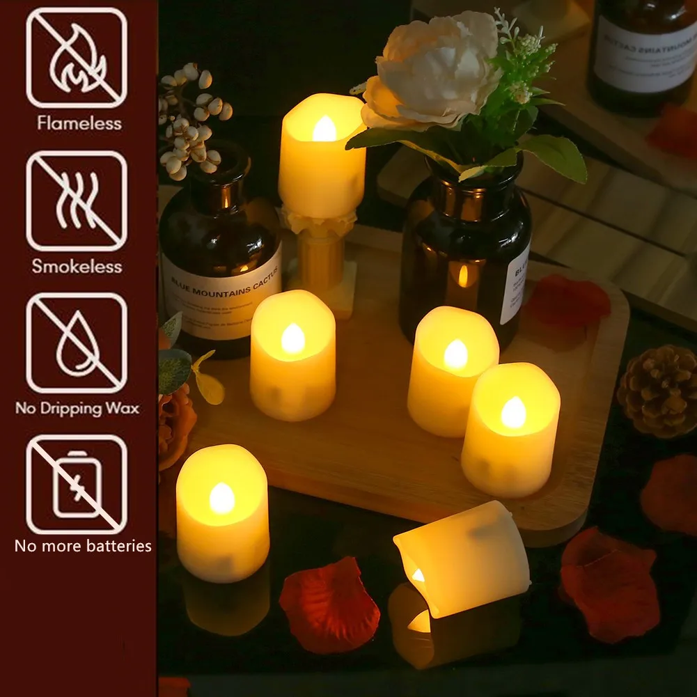 Set of 6 Rechargeable LED Candles with Timer Function - Image 10