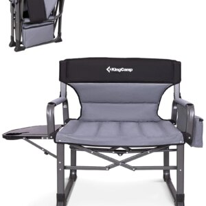 KingCamp XXL Folding Padded Director's Chair with Side Table