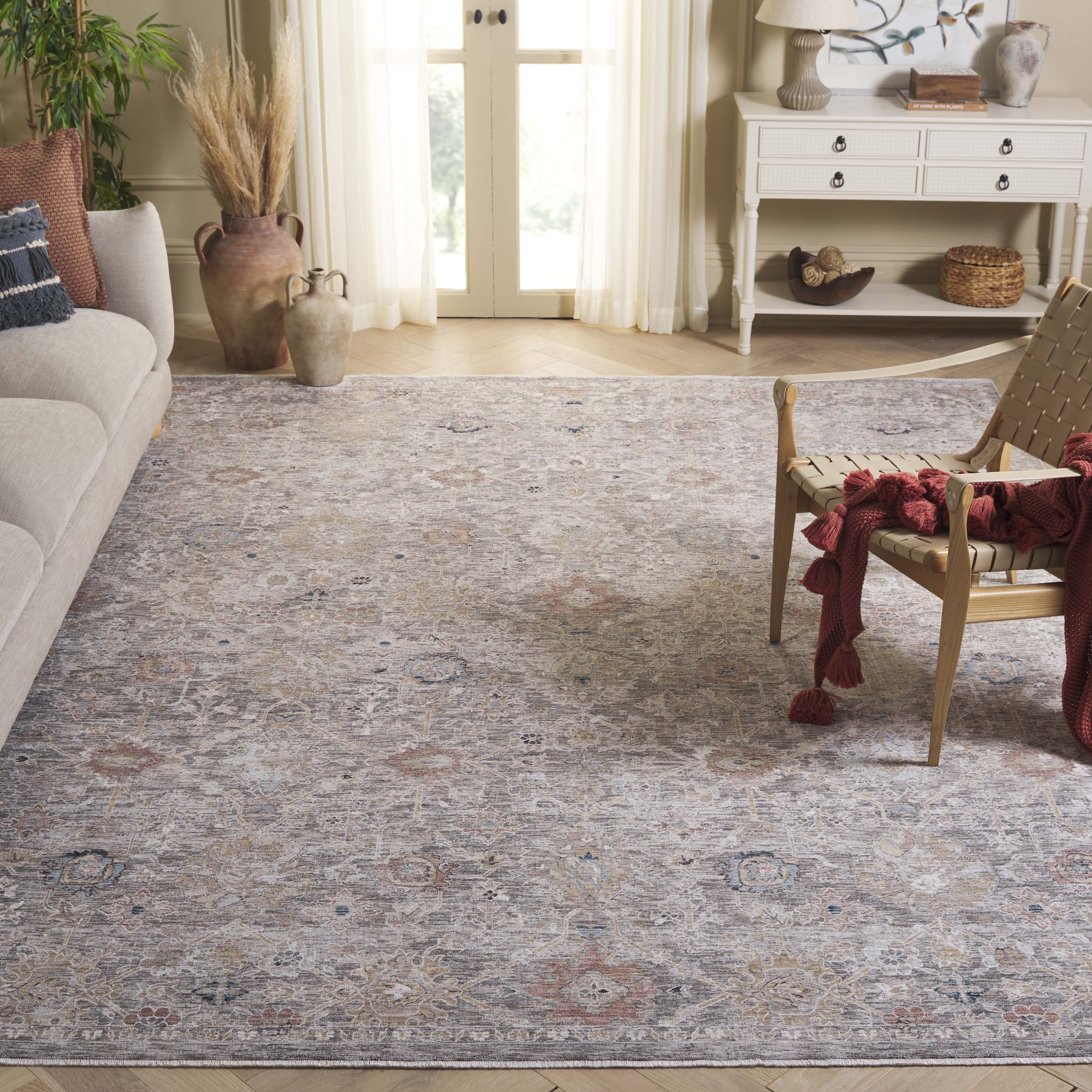 SAFAVIEH Autumn Freeman Floral Area Rug, Beige/Ivory Blue, 8' x 10' - Image 5