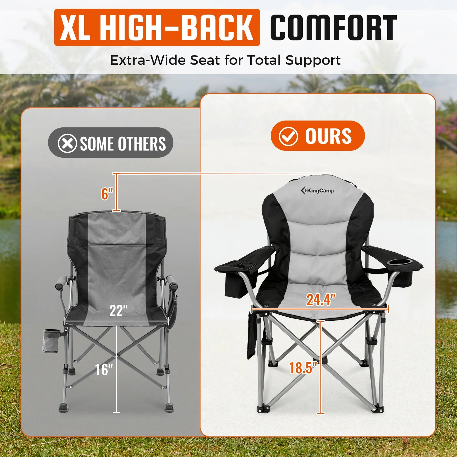 KingCamp Lumbar Support Oversized Camping Chair - Image 61