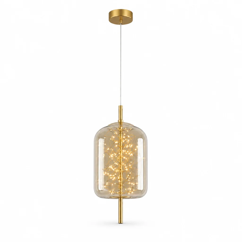 Pendant Light Energy-Efficient LED Smoky Glass Adjustable Wire