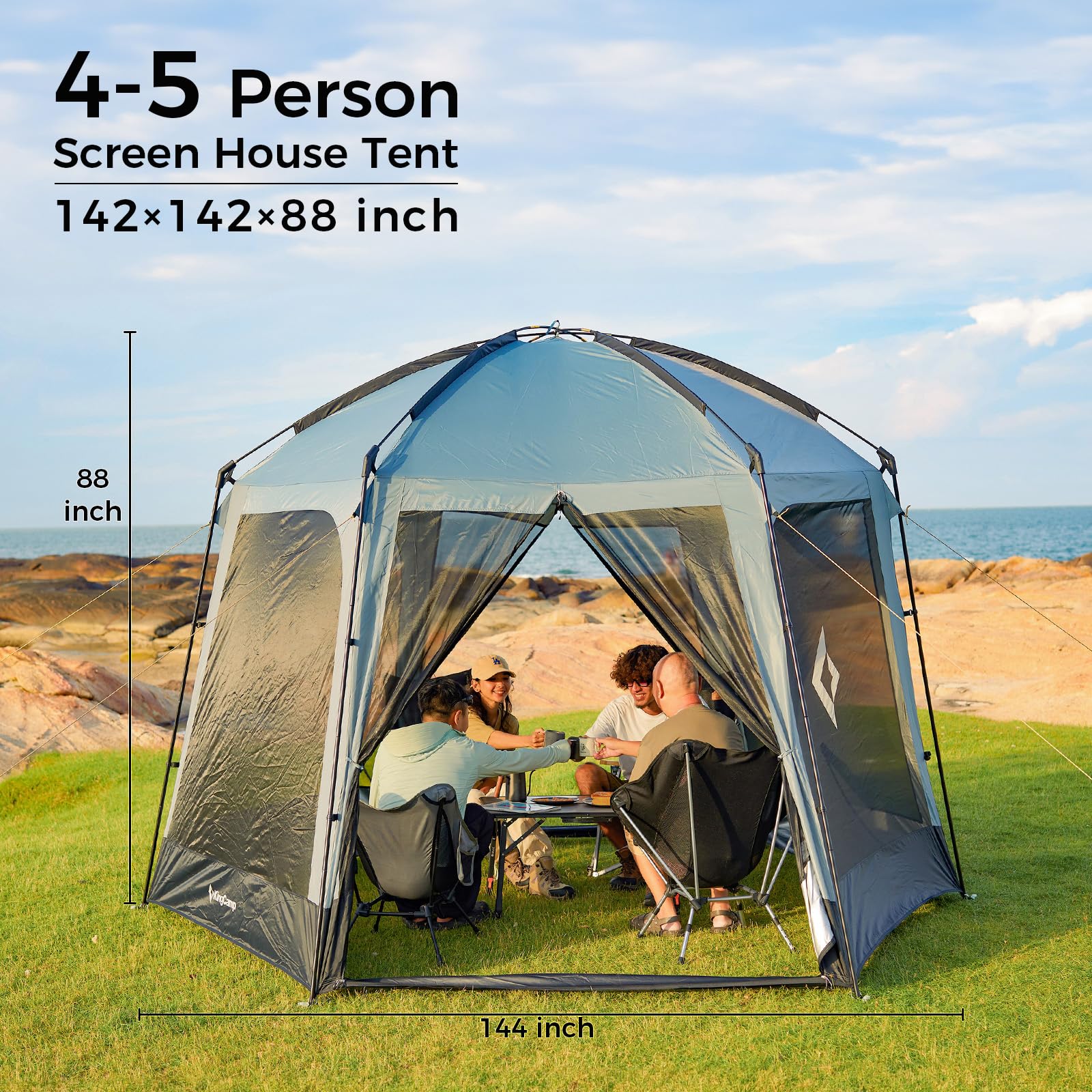 KingCamp CAIRO 12 x 12 Instant Screen Mosquito Canopy Tent