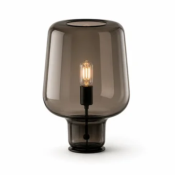 Table Lamp Hand-Blown Glass Metal Base & Inline Switch