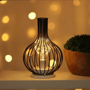 Stylish Wireless Table Lamps with Metal Cage Design