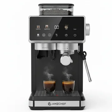 AMZCHEF 20 Bar Espresso Machine with Milk Frother and Grinder
