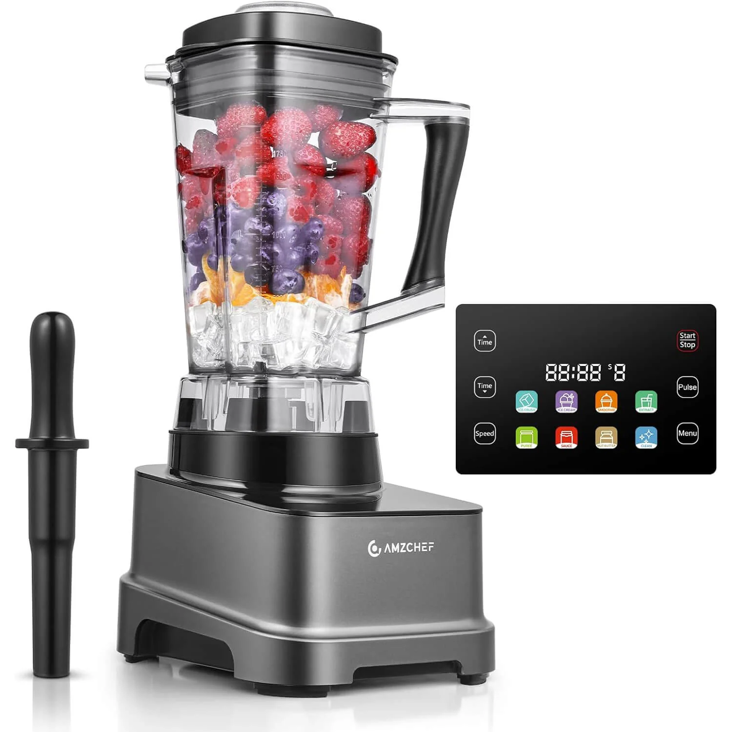AMZCHEF 8-IN-1 Professional Blenders 2025 with LED Panel Touch Control 2000W 1