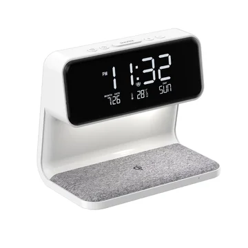 Multi-Functional Touch Lamp with Clock & Wireless Charger