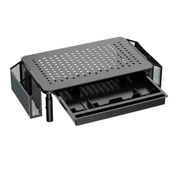 Monitor Stand with Adjustable Height, Storage Drawer, and Ventilated Design