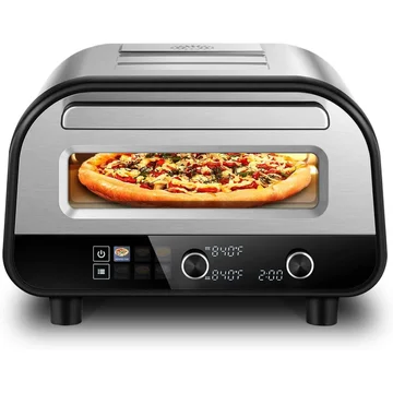 AMZCHEF Pizza Oven Heats up to 840°F Makes 12 Inch Pizzas Stainless Steel