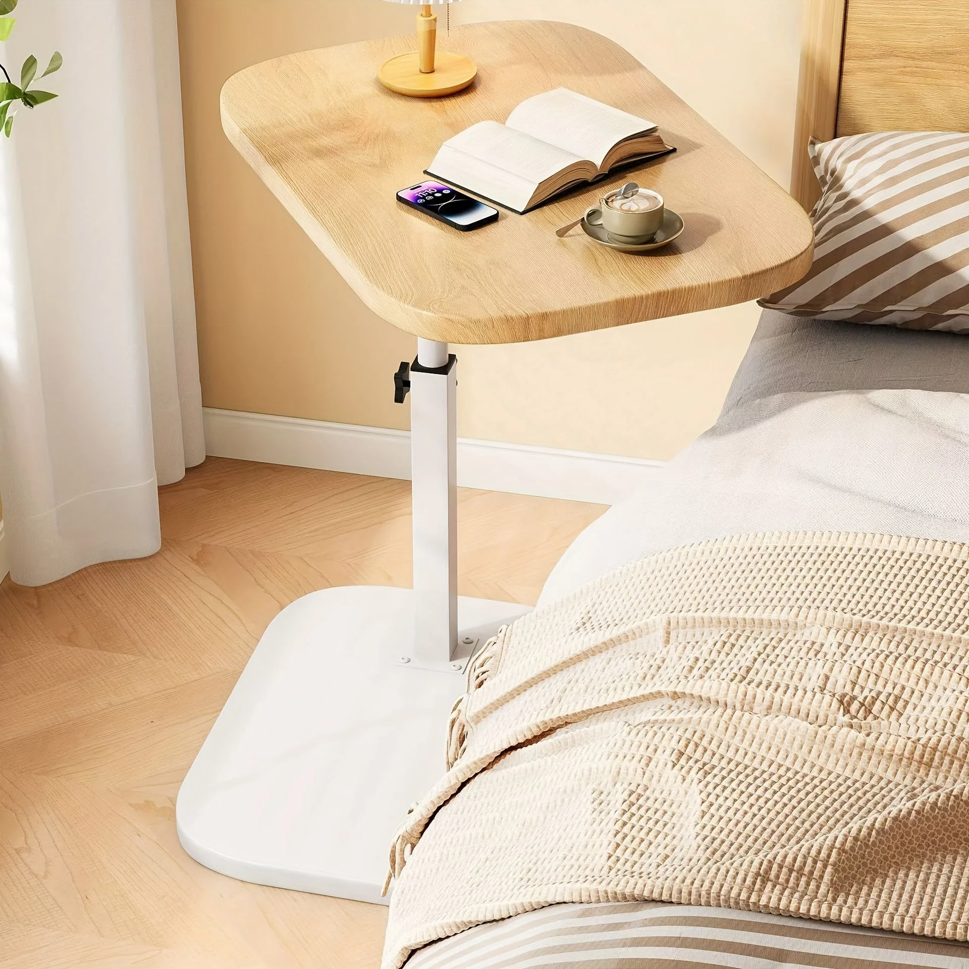 Adjustable Height Rectangular Side Table for Modern Living