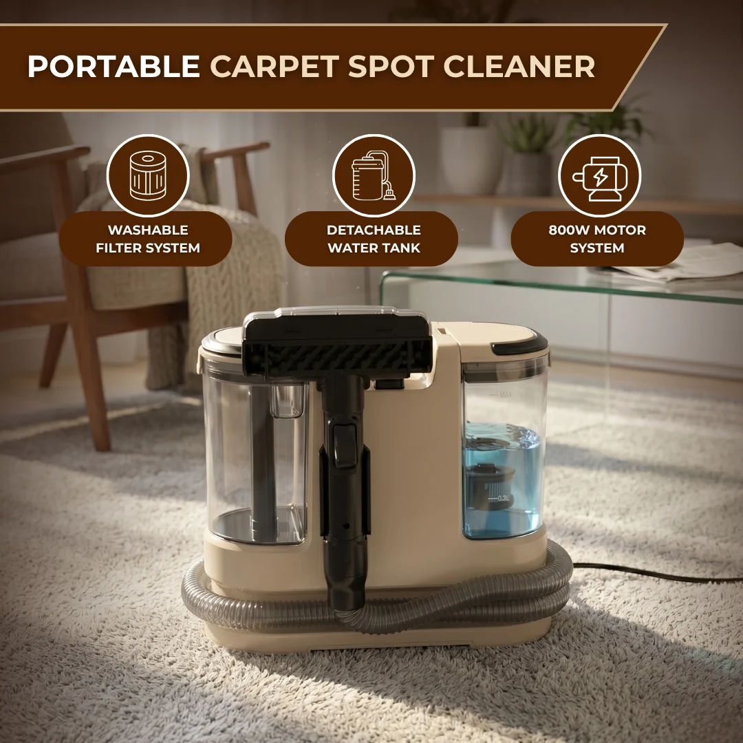 21Kpa Portable Upholstery Cleaner with Dual Water Tank System