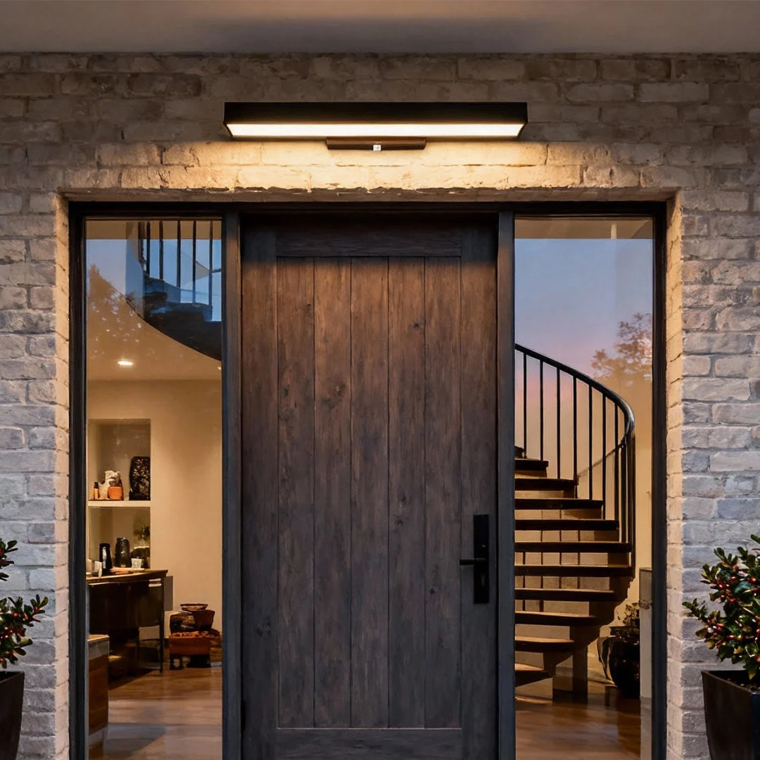 Smart LED Outdoor Wall Light with Motion Sensor – Black