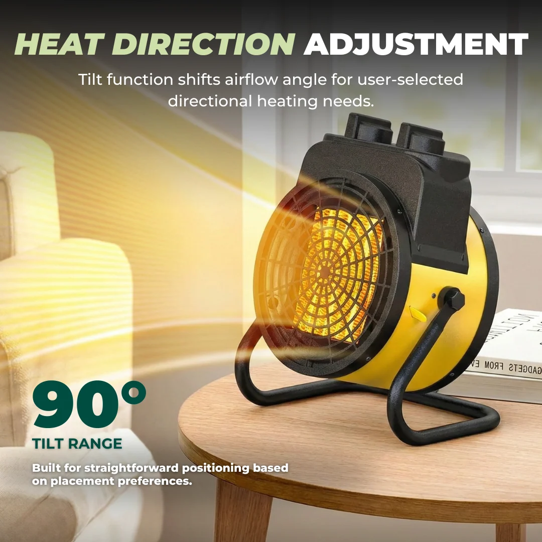 Portable Electric Space Heater with Thermostat and 3 Heat Modes