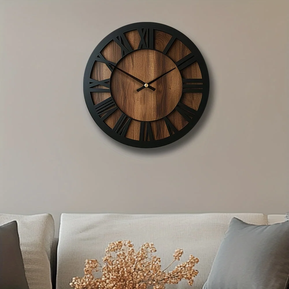 Rustic Elegance Wall Clock with Roman Numerals - Image 9
