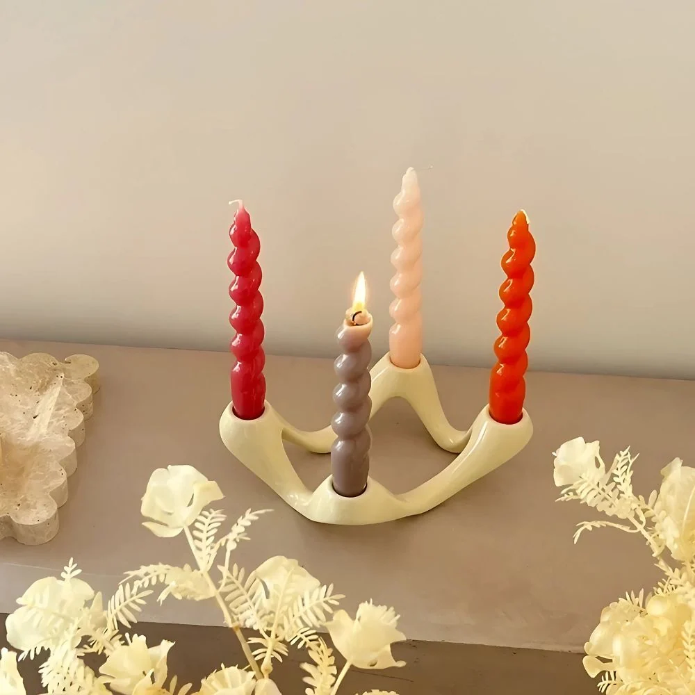 Candle Holder Ceramic Sculptural Accent - Image 7