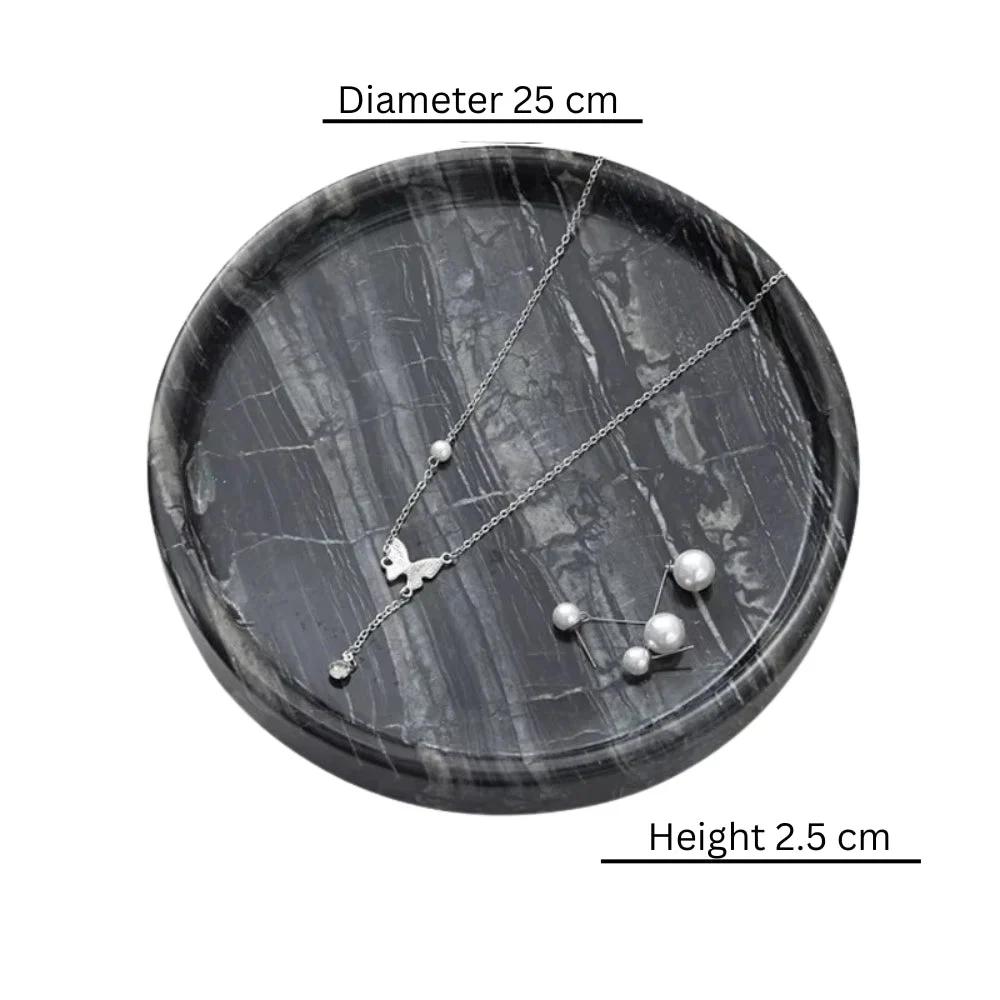 Jewelry Tray Round Marble Durable & Easy-to-Clean - Image 4