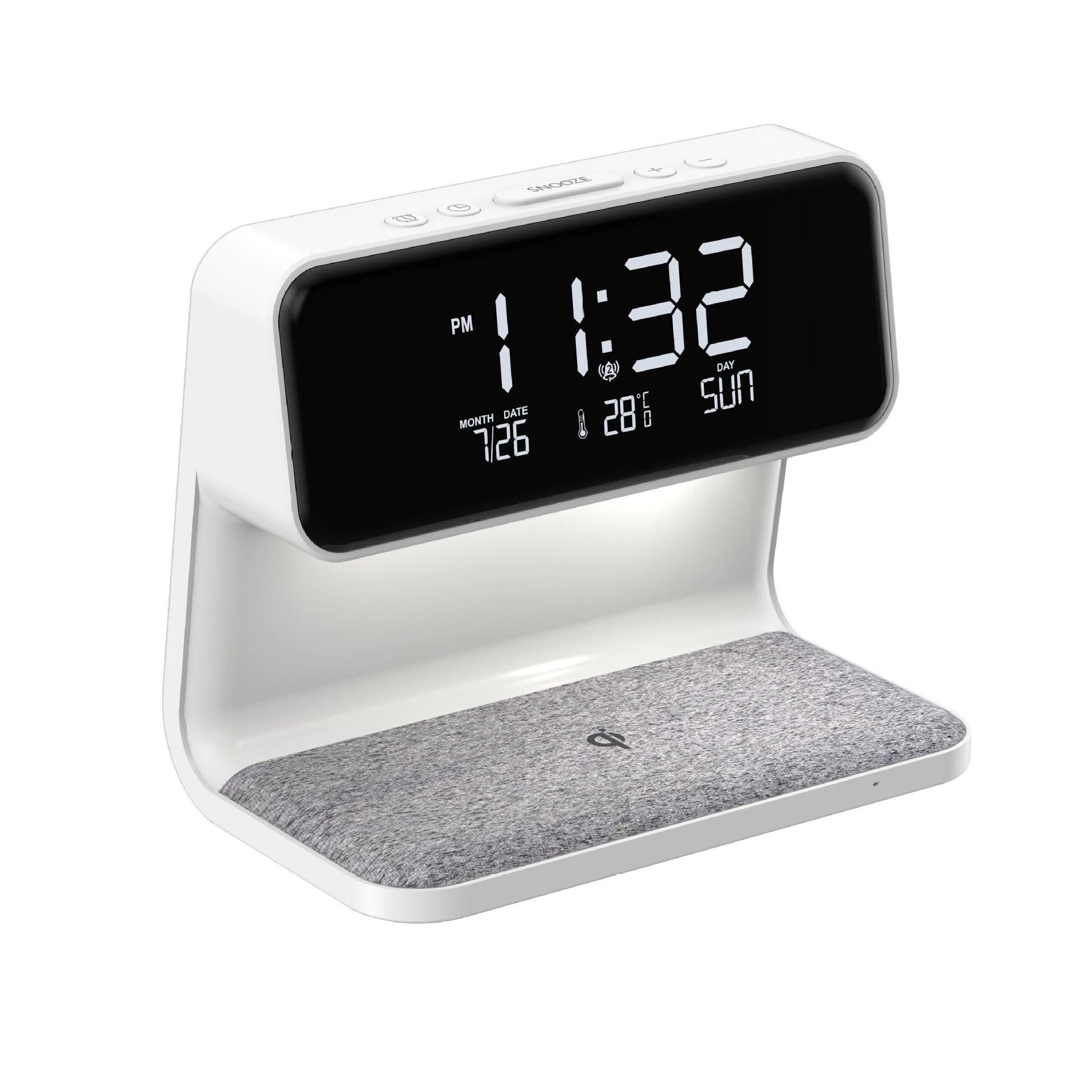 Multi-Functional Touch Lamp with Clock & Wireless Charger