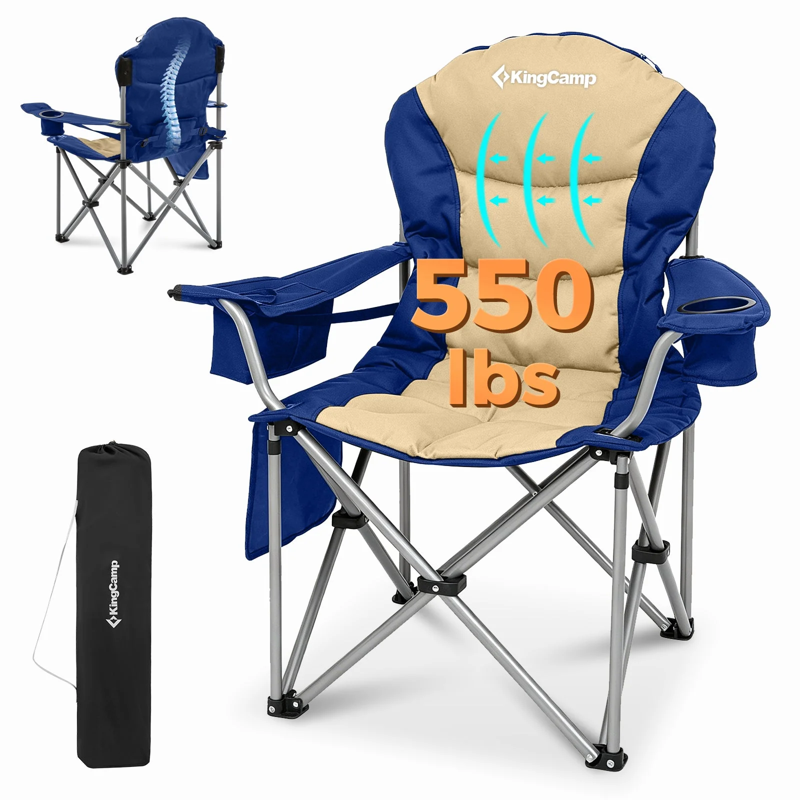 KingCamp Lumbar Support Oversized Camping Chair - Image 79