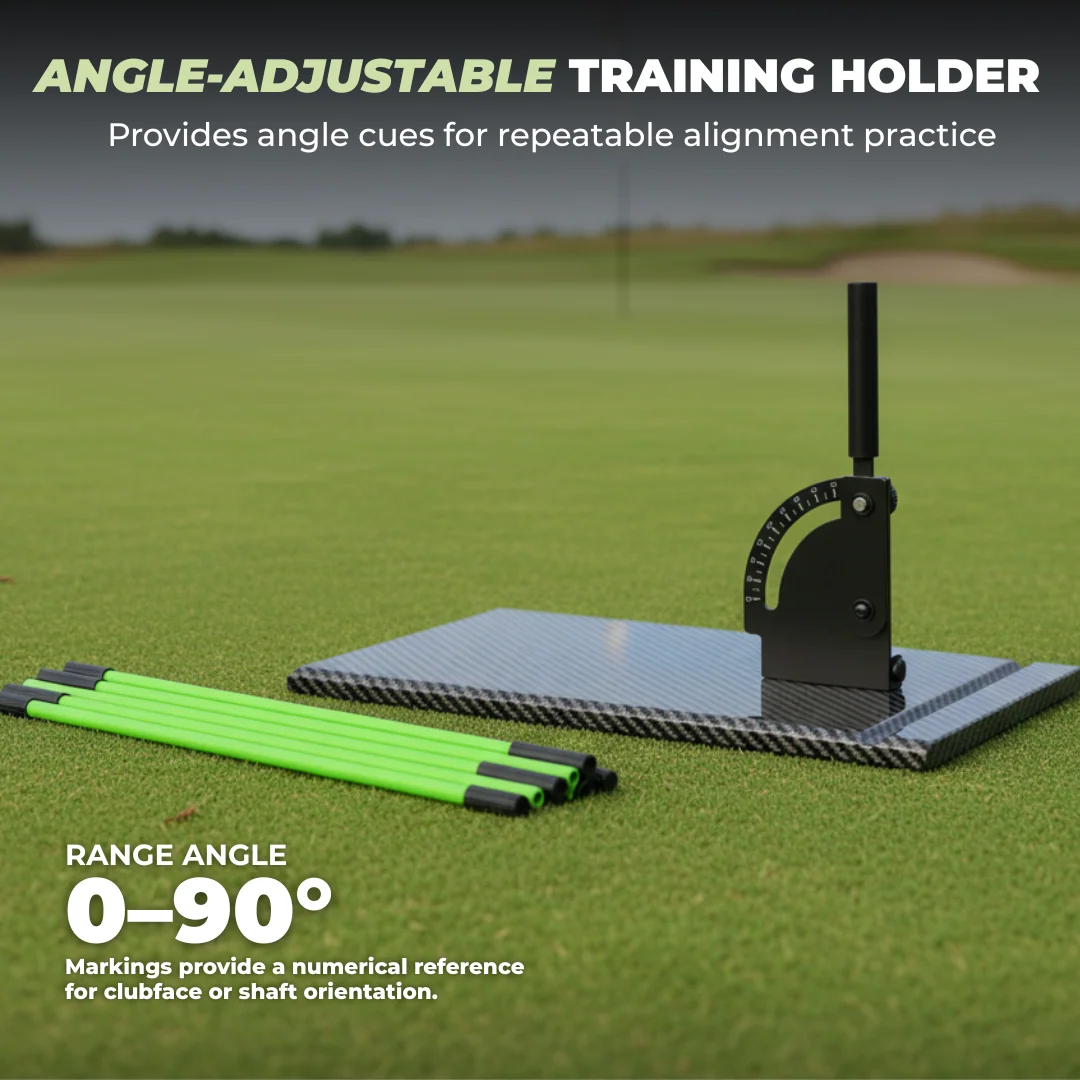 Golf Alignment Stick Set with Angle Holder, Two Sticks, Carry Bag