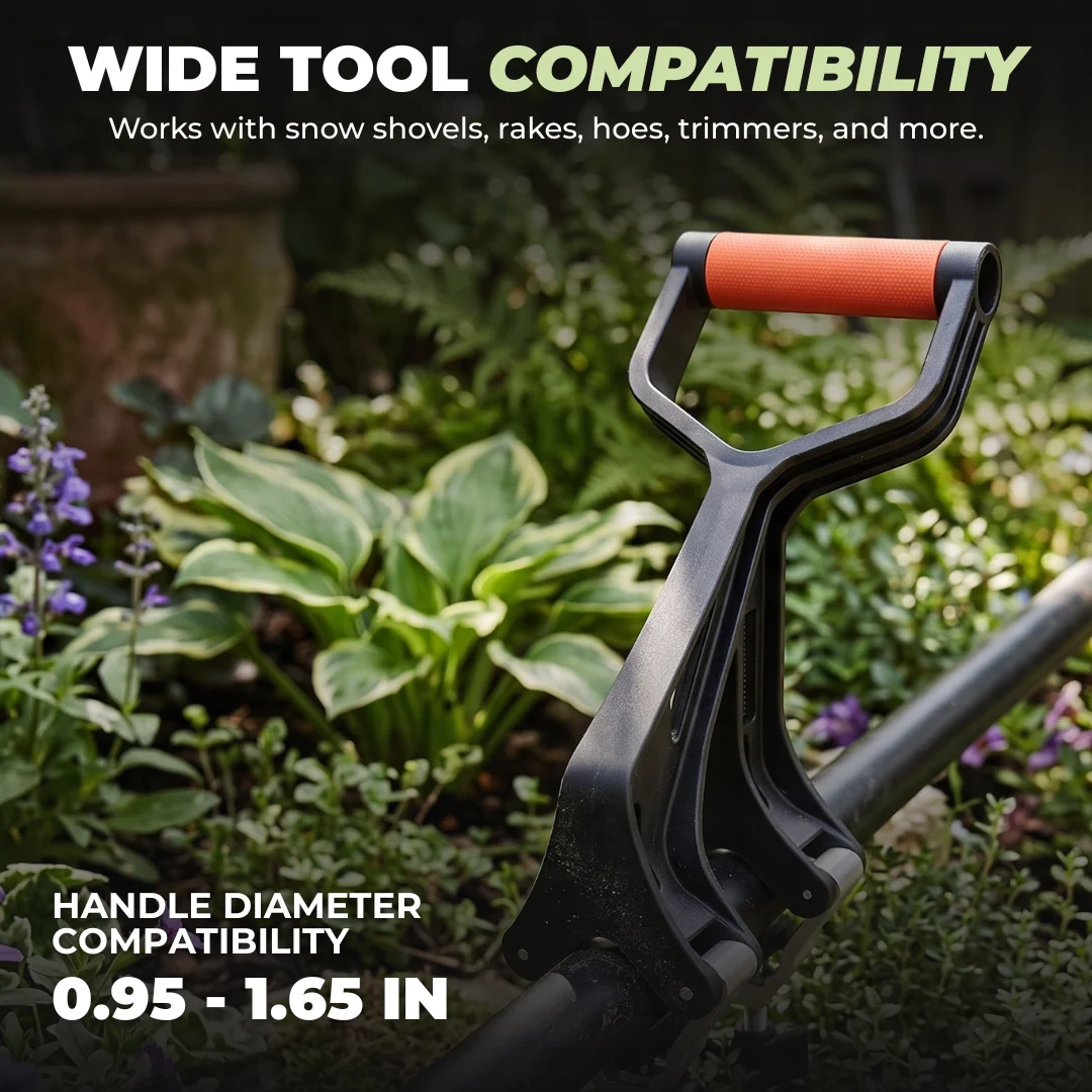 Universal Clamp On Handle Extension for Shovels and Yard Tools