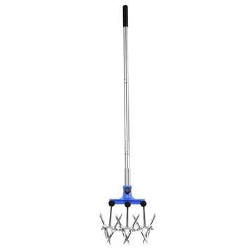 Adjustable Stainless Steel Garden Tool - Handheld Rotary Cultivator Tiller