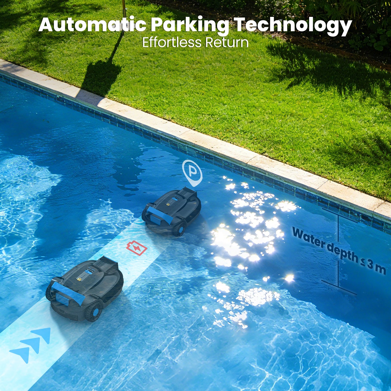 AIRROBO CP02 Cordless Robotic Pool Cleaner | 120-Min Runtime - Image 3