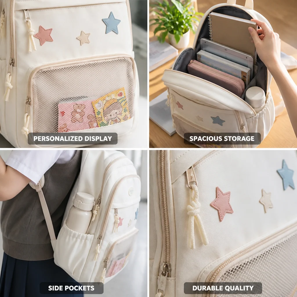 Kids School Backpack Clear Display Pocket Fits A4 - Image 5