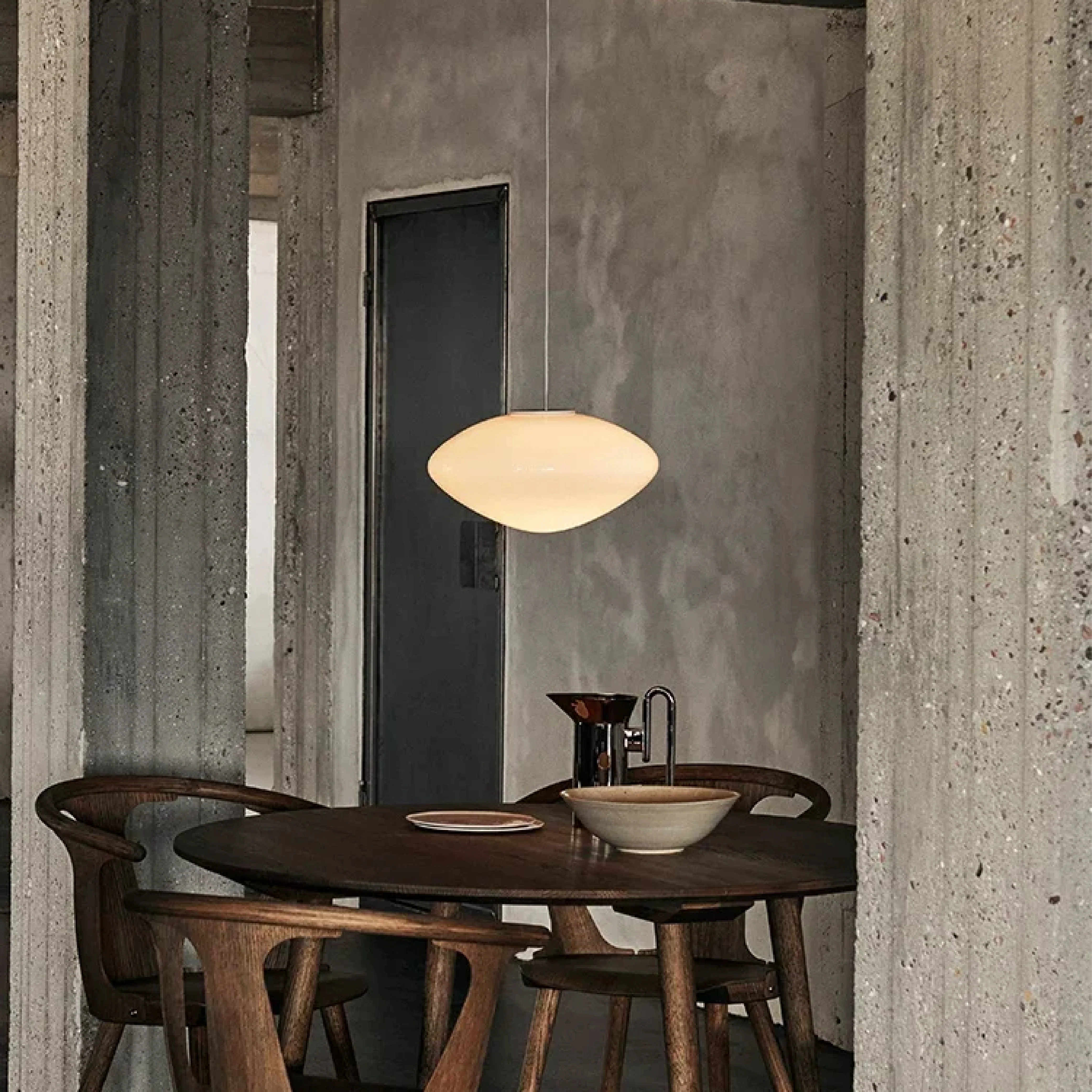 Modern Opal Glass Pendant Light with Adjustable Height