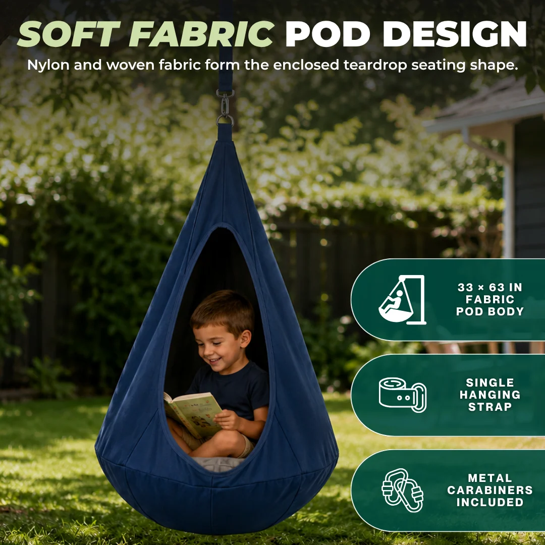 Kids Pod Sensory Swing Chair Hanging Fabric Seat with Hanging Strap